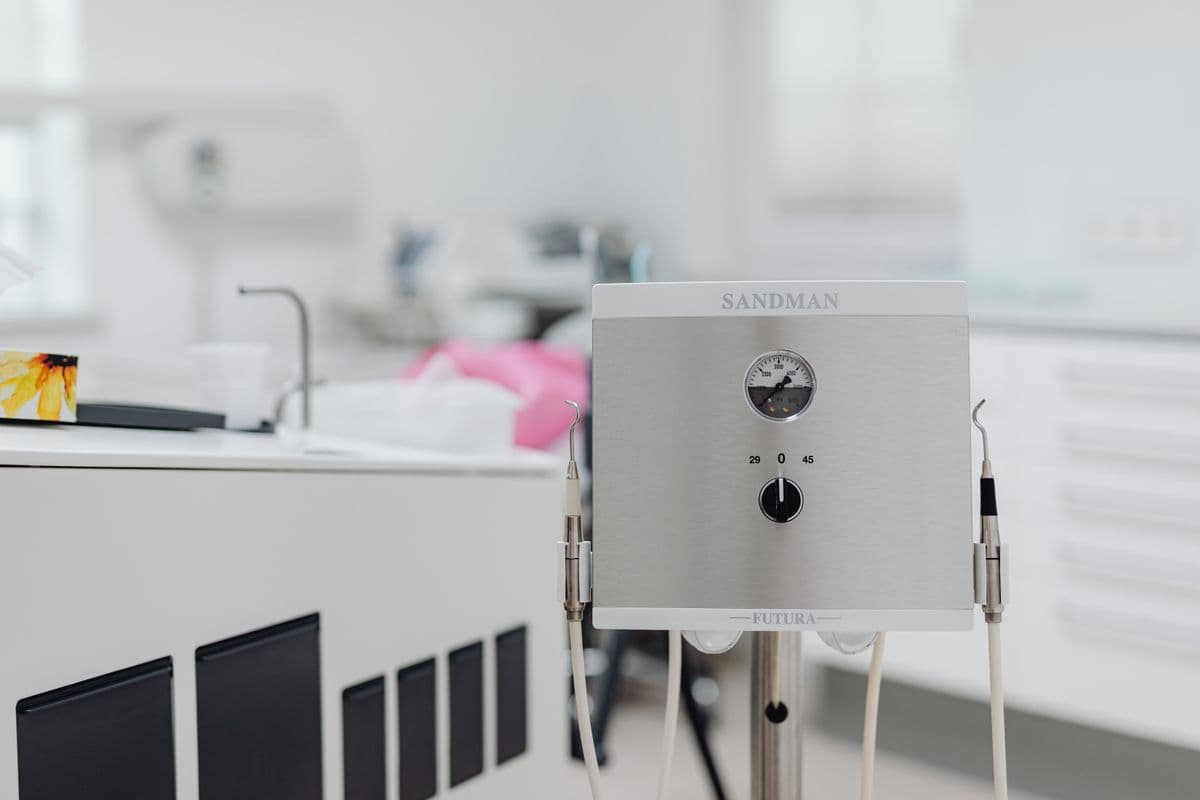 Close up of advanced dental equipment in a modern sterile office